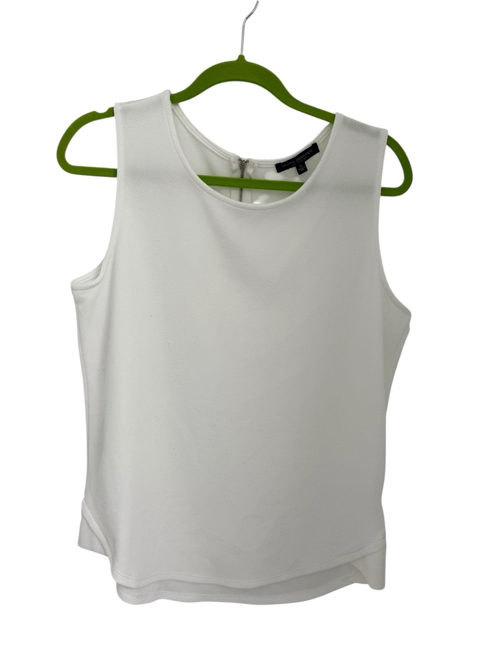 Green Envelope Los Angeles White Sleeveless Zip-Back Shell Blouse - Size L